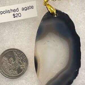 Elegant Black and White Agate Necklace